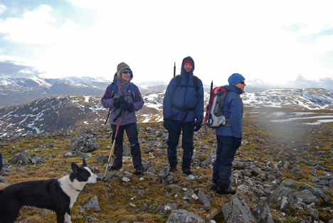 Sally, Angie, Tony, and Sue on Corrieyairack Hill